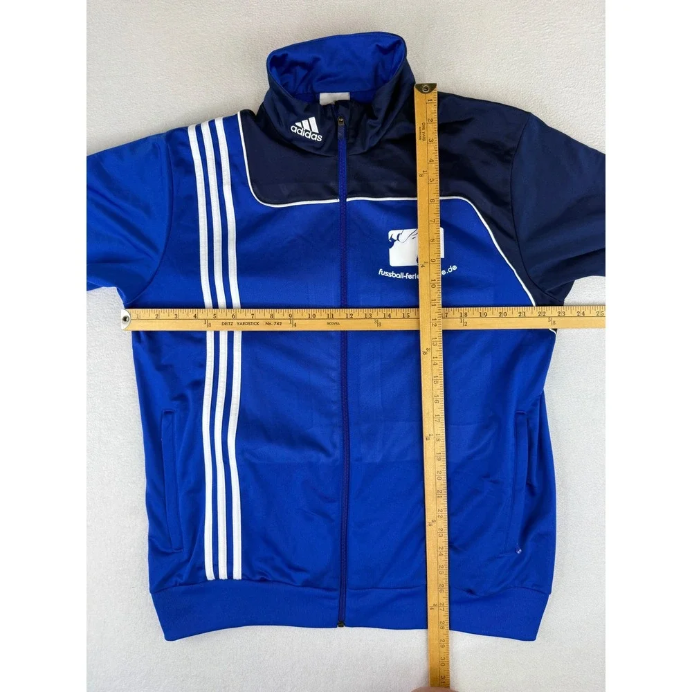 Adidas Track Jacket Mens‎ XL Blue Soccer Fussball Ferienschule Full Zip V38048